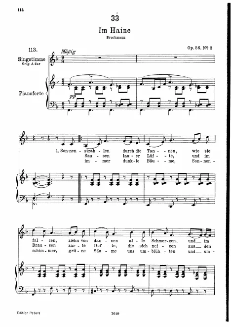 Complete Score (Low voice, transposed to )