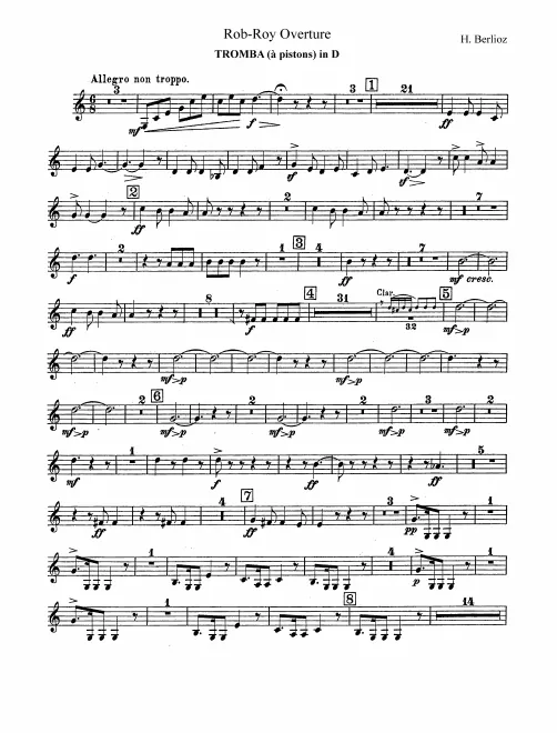 Piston (D), Trumpet 1, 2 (A basso)