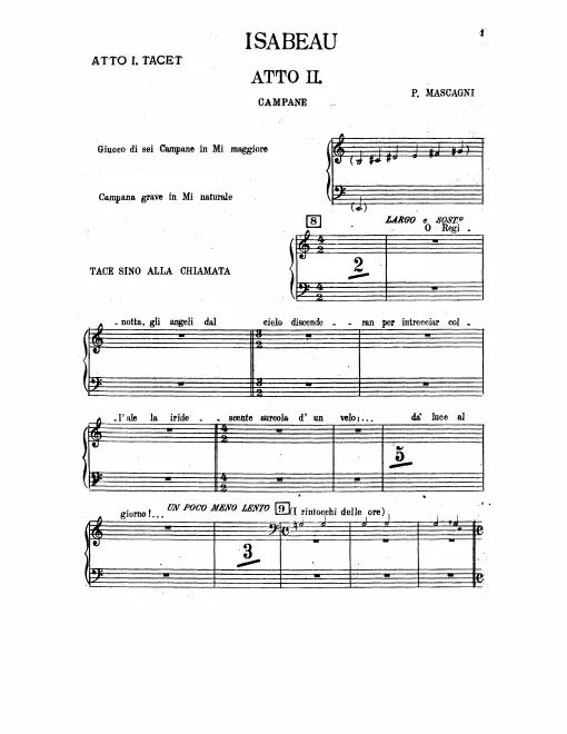 Bells (low E and six diatonic in E major, Act II)