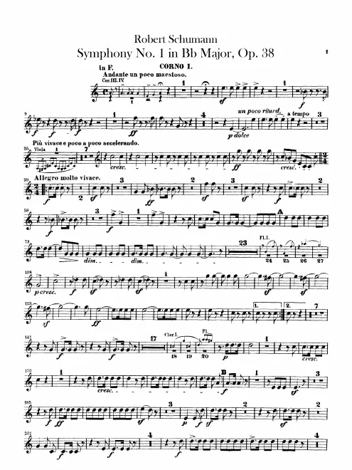 Horn 1, 2 (F, E, D), 3, 4 (B)