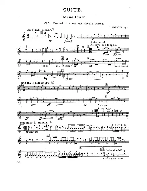 Horn 1, 2, 3, 4 (F)