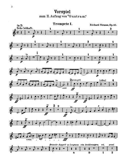 Trumpet 1, 2, 3 (D/E/E/C), Bass Trumpet (D/E)