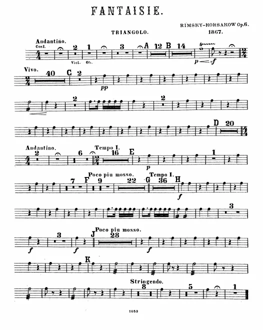 Triangle, Tambourine, Bass Drum/Cymbals