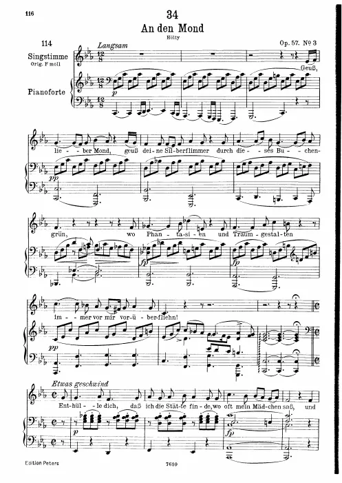 Complete Score (Low voice, transposed to )