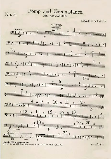 Timpani, Side Drum/Triangle, Bass Drum/Cymbals