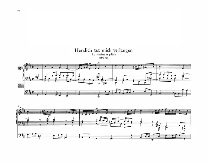 Herzlich tut mich verlangen, BWV 727