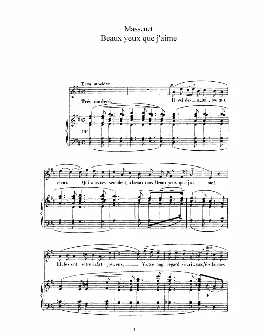 Complete Score (D Major: high voice and piano)