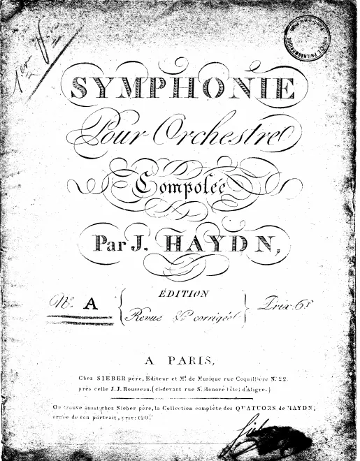 Cover and editor's catalog of Haydn's symphonies