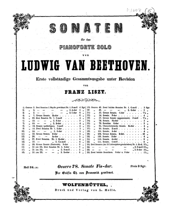 Heft 24. Piano Sonata No.24, Op.78