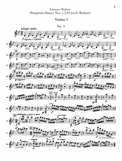 Violins I, II