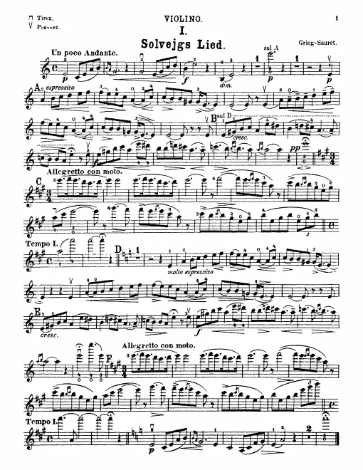 Piano score, violin part