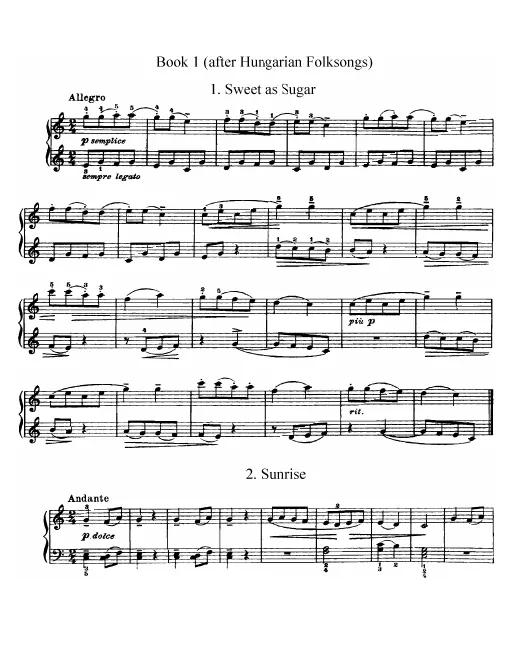 Book 1 (Based on Hungarian Folksongs)