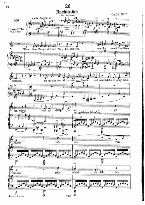 Complete Score (Low voice, transposed to )