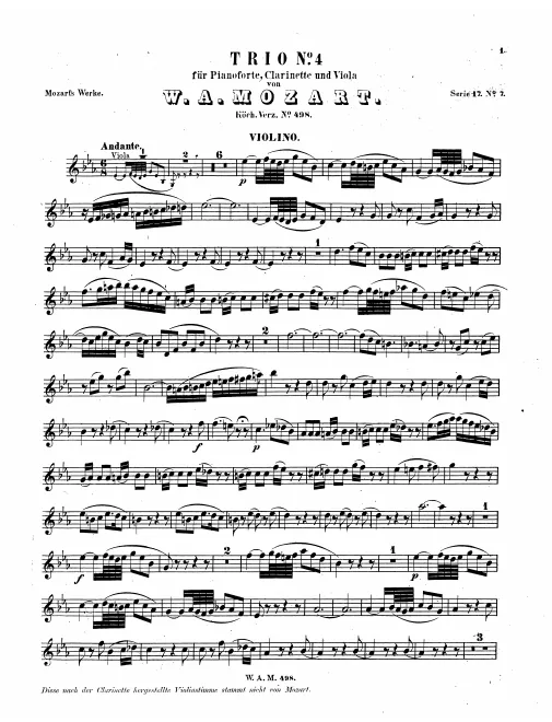 Violin (alternate for Clarinet)
