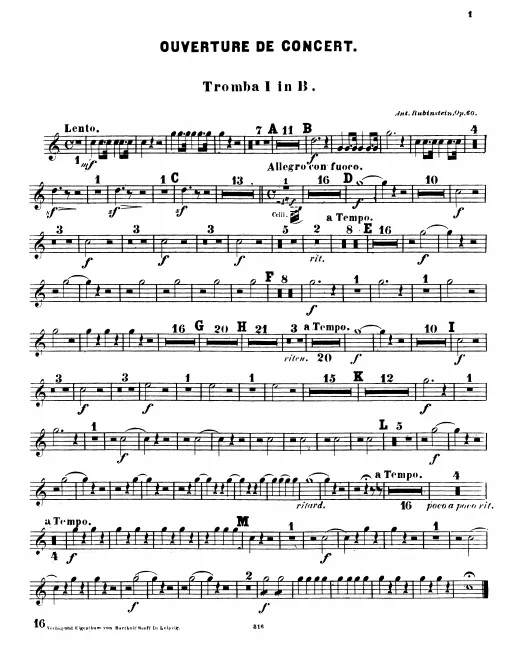 Trumpet 1, 2 (B♭) (Valved)