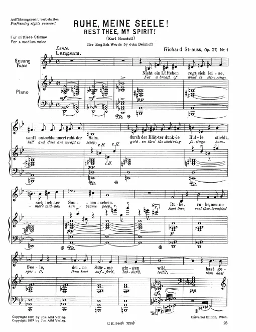Complete Score (Medium Voice, transposed to )