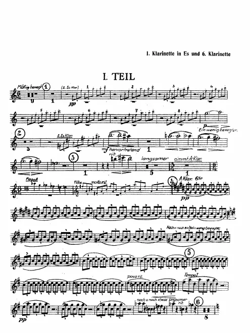 Clarinet 6 (A)/Piccolo Clarinet 1 (E♭)