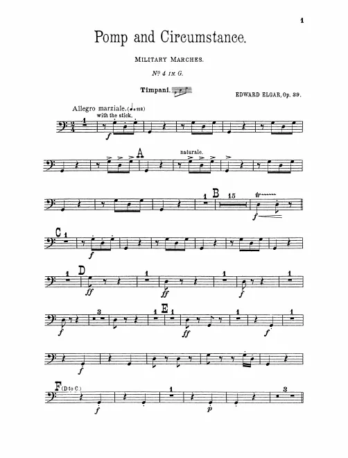 Timpani, Bass Drum/Cymbals, Piccolo Snare Drum