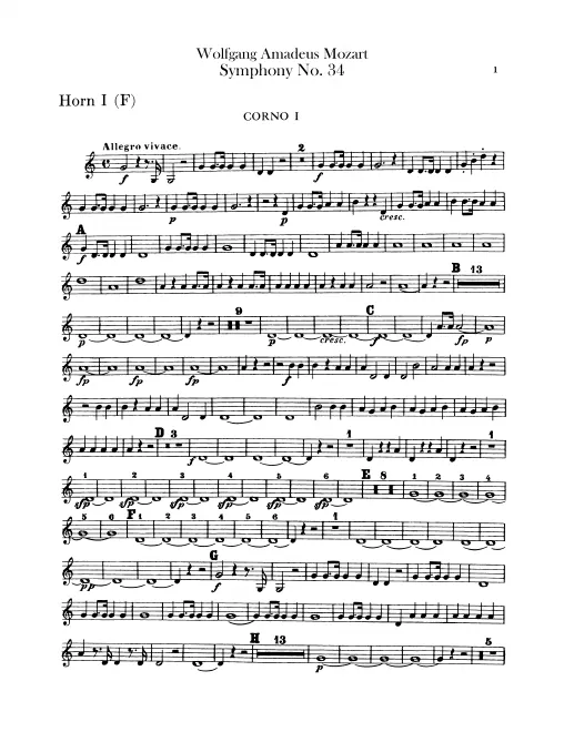 Horn 1, 2 (F transposed, C)