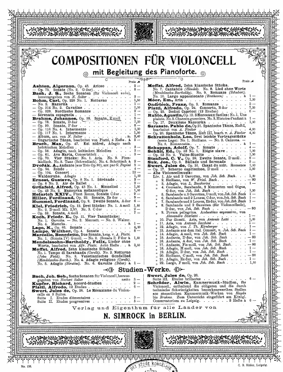 Complete Score and Cello Part (monochrome)