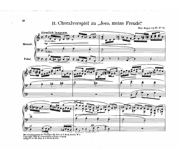 21. Choralvorspiel zu 'Jesu, meine Freude'