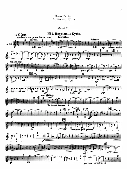Horns 1 (3 in C, E, E, F)