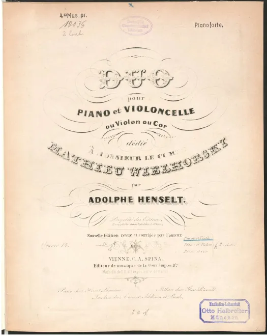 Piano score and Cello part (better scan)