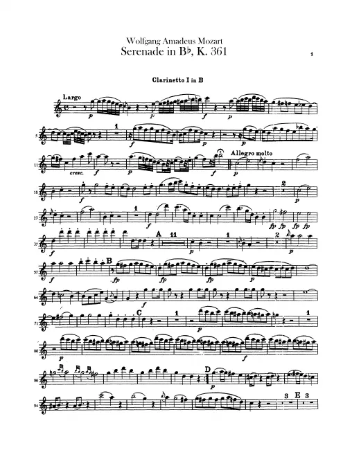 Clarinet 1, 2 (B) Basset Horn 1, 2 (F)