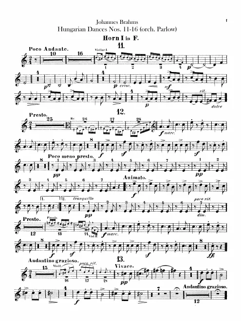 Horn 1, 2, 3, 4 (F)