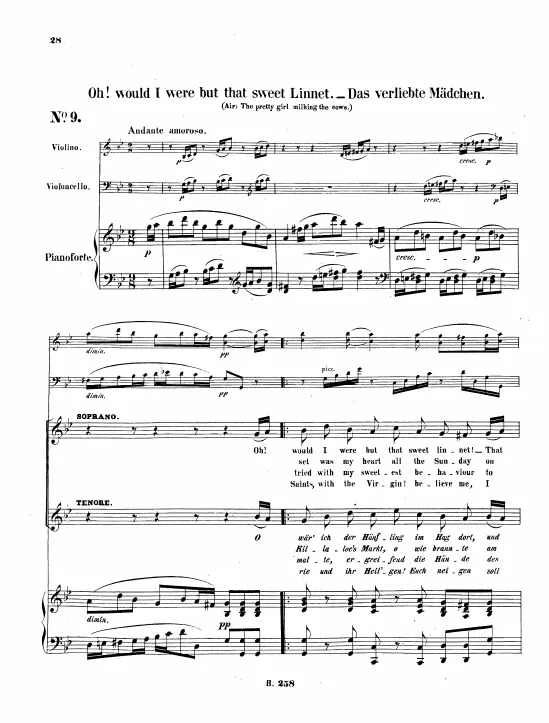 9. Oh! would I were but that sweet linnet (duet)