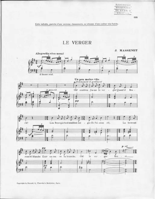 3. Le verger (G major)
