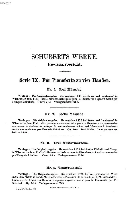 Vol.2. Für Pianoforte zu vier Händen (Serie IX)
