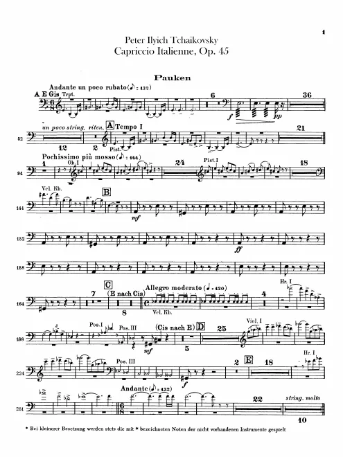Timpani, Percussion (Glockenspiel, Trambourine, Triangle, Bass Drum, Cymbal)