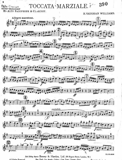 Alto Clarinet/Alto Saxophone (E)