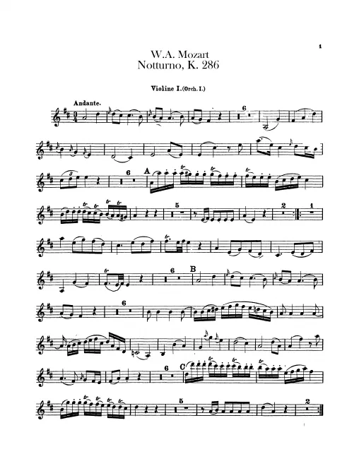 Violins I, II (Orchestras I, II, III, IV)