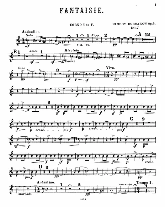 Horn 1, 2, 3, 4 (F)