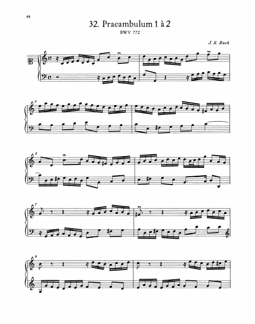 Inventions (Præambulum), BWV 772-86