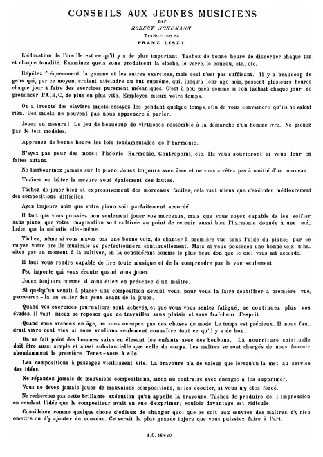 Conseils aux jeunes musiciens