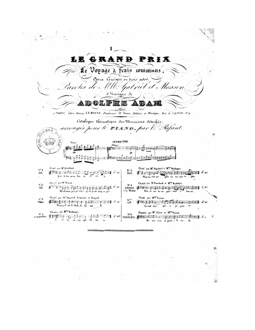 No.1, Air: "Le retour de printems" (Adolphe)