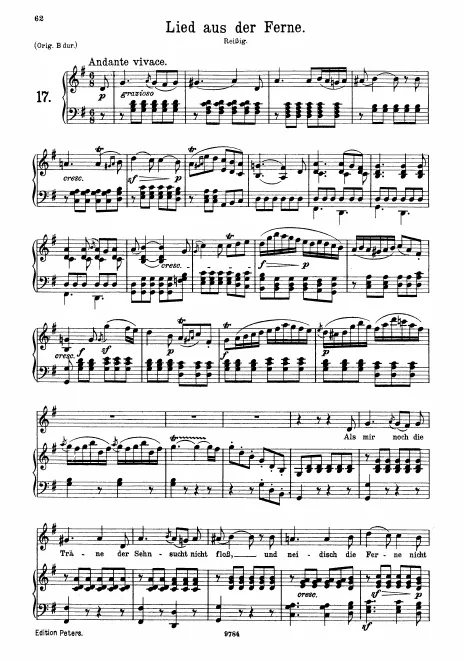 Complete Score (medium/low voice, transposed to )