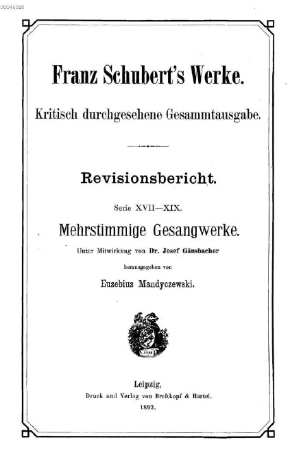 Vol.10. Mehrstimmige Gesangwerke (Serie XVII-XIX)