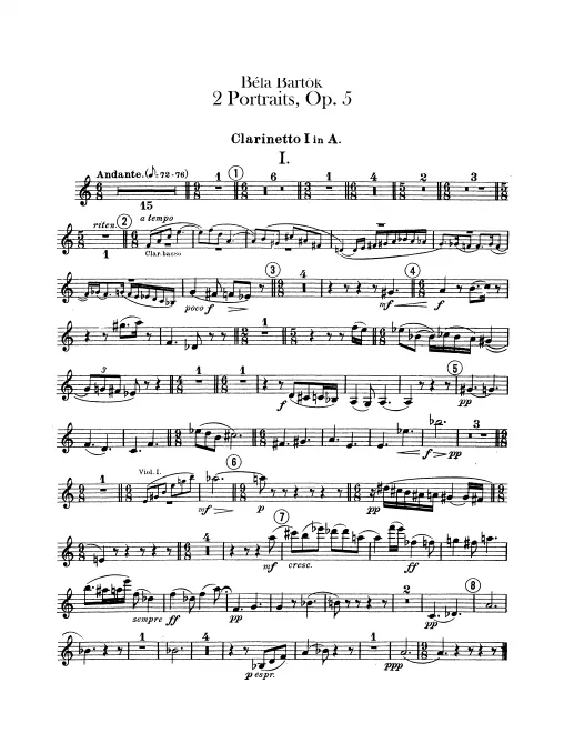 Clarinet 1, 2 (2nd also Bass Clarinet, A, B)