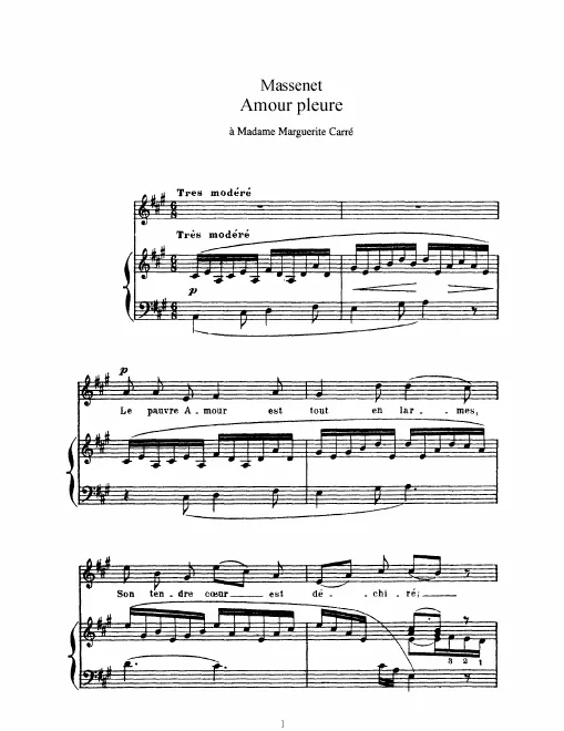 Complete Score (A Major: high voice and piano)