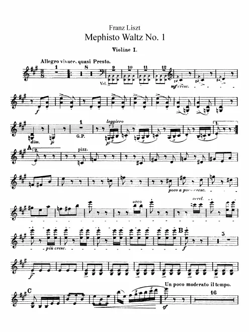 Violins I, II
