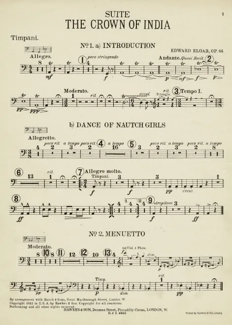 Timpani Perc. 1 (Bass Drum/Cymbals, Gong, Tomtoms, Tambourine/Side Drum) Perc. 2 (Triangle, Glockenspiel, Tam-Tam, Gingles, Big Gong)