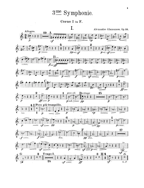 Horn 1, 2, 3, 4 (F)
