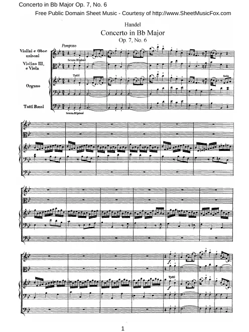 Concerto No.6 in , HWV 311