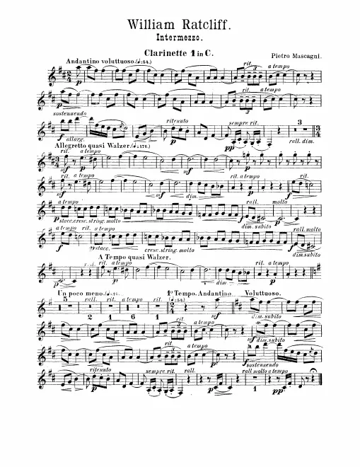 Clarinet 1, 2 (C), Basset Horn (B)