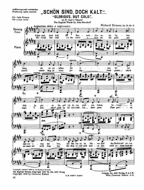 Complete Score (Low Voice, transposed to )