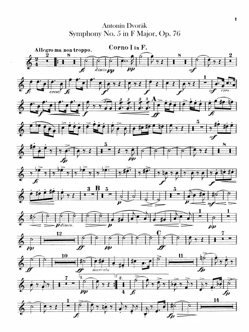 Horn 1, 2, 3, 4 (F)